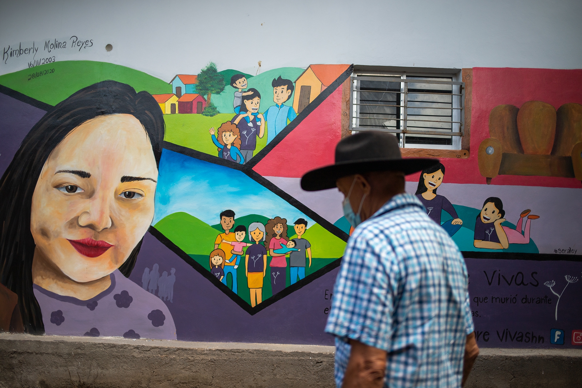 Kimberly fue pintada en un mural del Centro de Salud de su comunidad. Pespire, Choluteca | mortalidad infantil | significado | materna | en Honduras | en Honduras 2020 | 2021 | "mortalidad materna en honduras" | mortalidad infantil