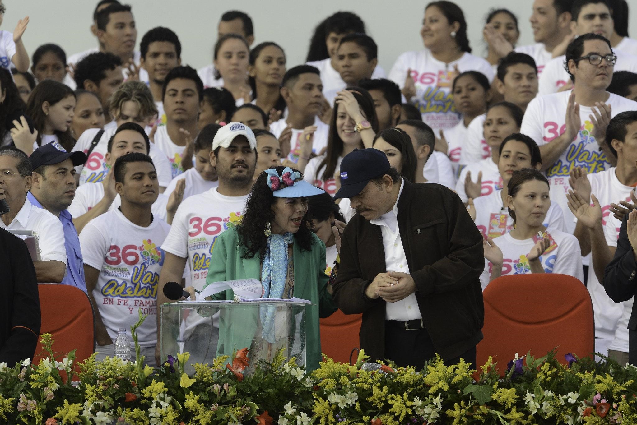 La primera dama preside todos los actos públicos del gobierno y el sandinismo junto a su esposo, el mandatario Daniel Ortega. Foto: Carlos Herrera | Divergente..