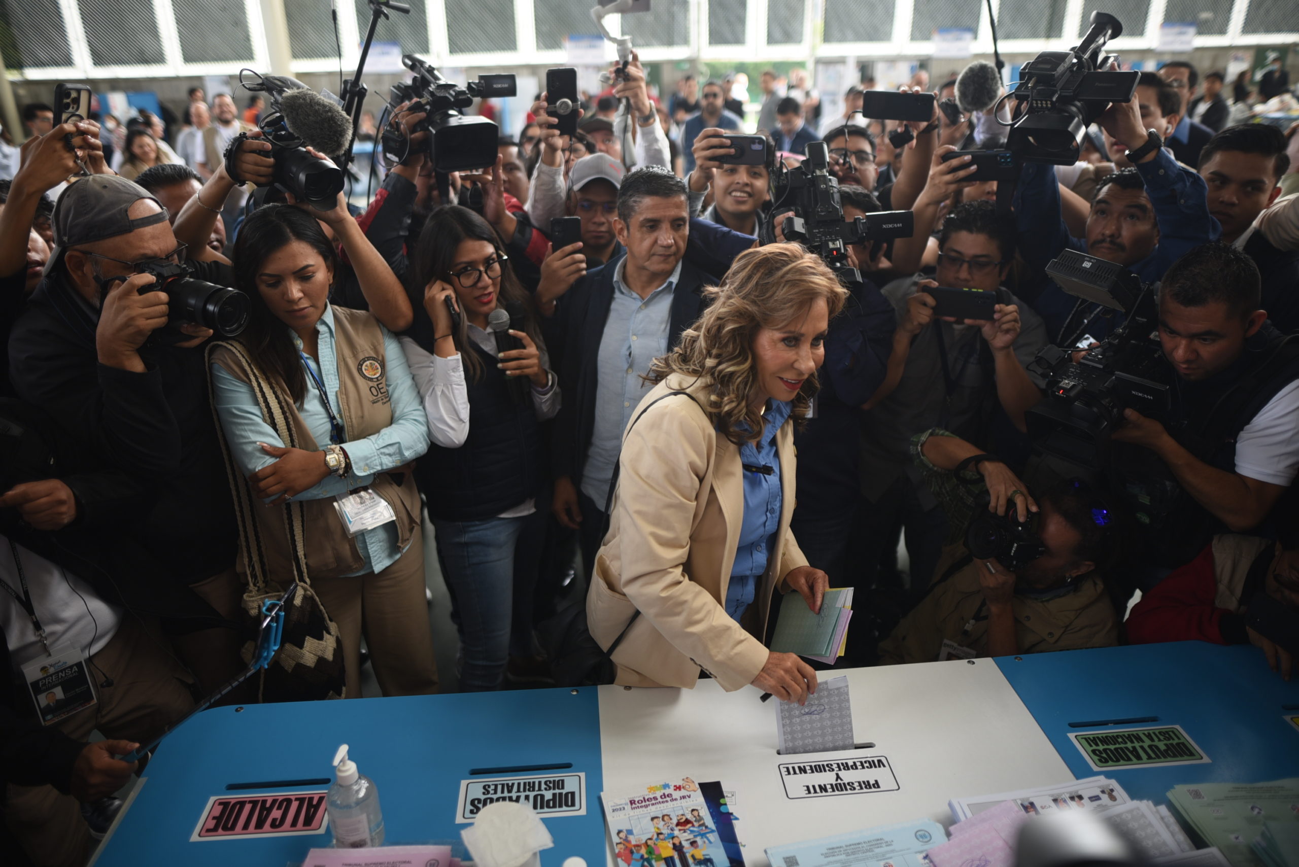 Sandra Torres, la candidata presidencial por el partido UNE, obtuvo el mejor resultado en la primera vuelta. Foto: Edwin Bercián