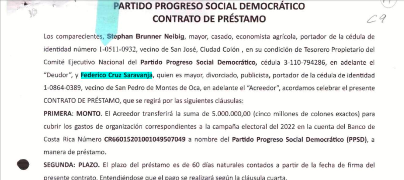 El asesor presidencial Federico Cruz hizo préstamos de dinero al partido durante la elección del 2022.