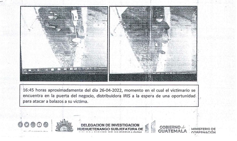 Informe de la policía en el que se documenta la presencia del victimario de Marta Gonón.