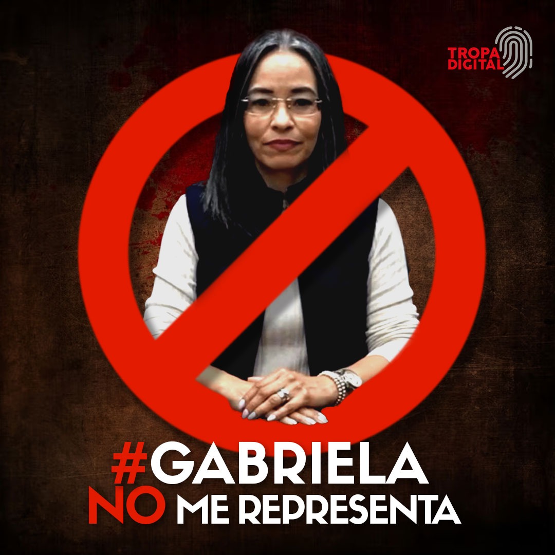 Una de las imágenes con el logo “Tropa Digital” que posicionó el hashtag #GabrielaNoMeRepresenta